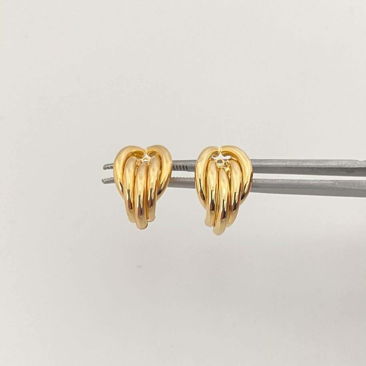 Topos It tipo candonga grabado relive Oro amarillo 18k +4 / 1,6 Cm / 10mm / 2,0 Gr